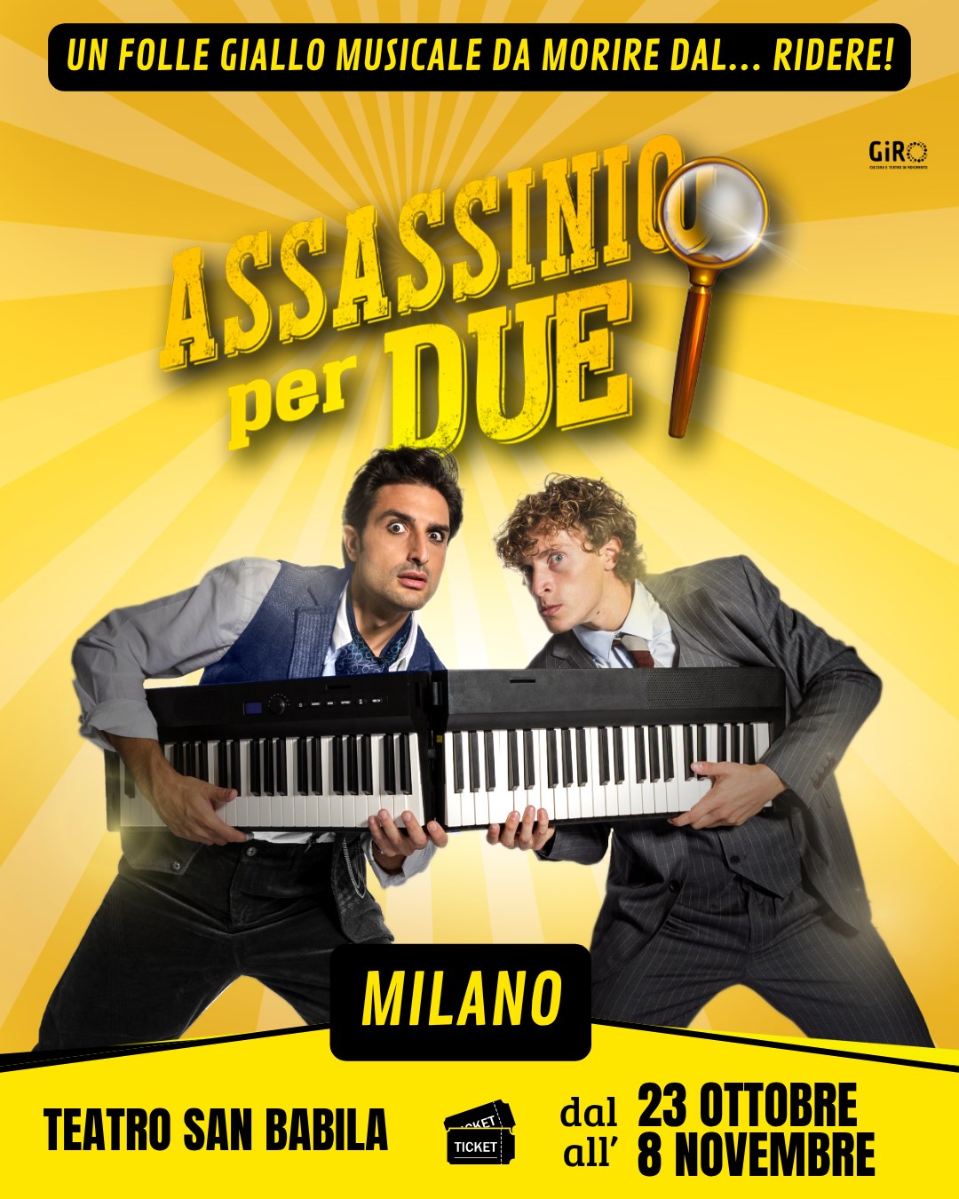Locandina di Assassinio per Due a Milano, Teatro San Babila, dal 23 ottobre all'8 novembre